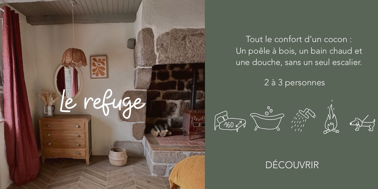 hambre Le Refuge – chambre romantique avec poêle à bois aux Reflets Roz, Bretagne