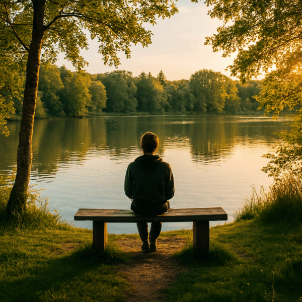 Pause devant l'étang